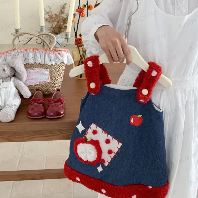 幼児用女の子用アップルデニムフリースノースリーブDress/ホワイトトップス - image 6