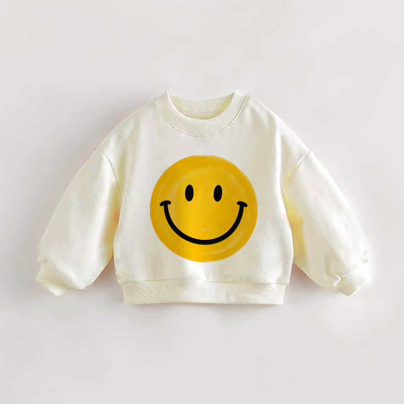 ベビー・幼児用スマイルフェイスクリームスウェットシャツ - クリーム - 3～5歳 - image 1