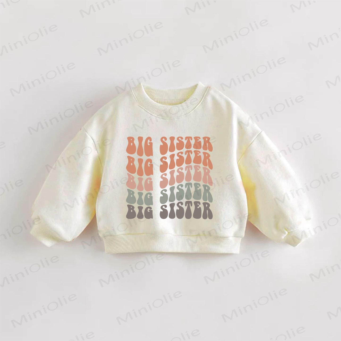 BIG SISTER幼児用クリームスウェットシャツ - クリーム - 3～5歳 - image 1