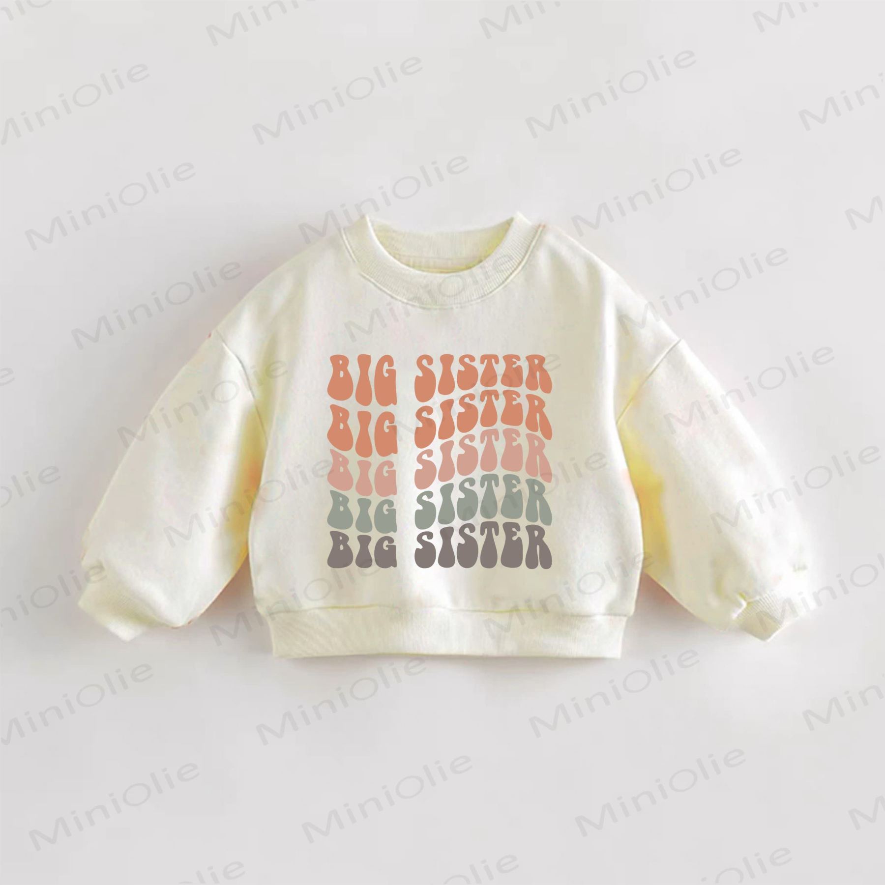 BIG SISTER幼児用クリームスウェットシャツ - クリーム - 3～5歳 - image 1