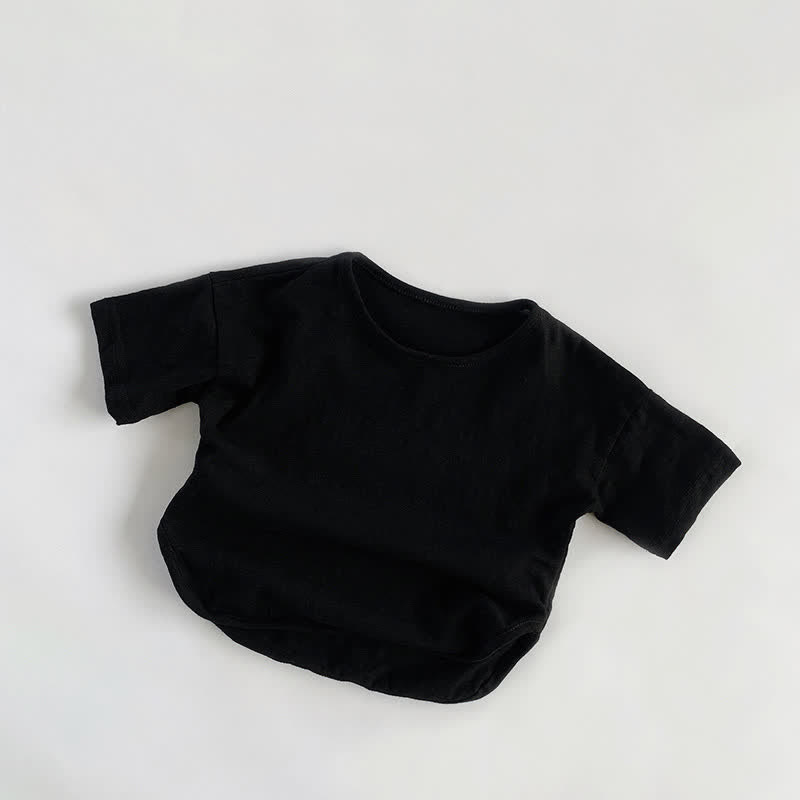 幼児用男の子用無地着心地の良いTシャツ - 黒 - 7～9歳 - image 4