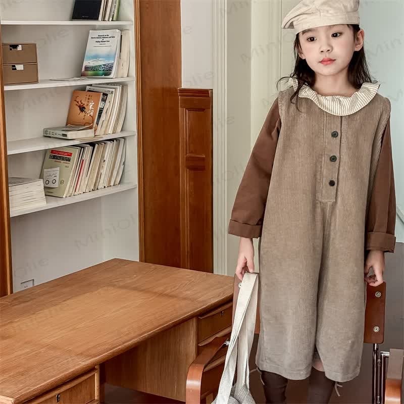 ベビー幼児用コード無地オーバーオール - image 6