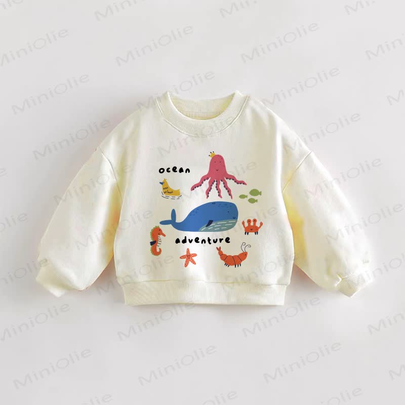 OCEAN ADVENTURE幼児用アニマルスウェットシャツ - クリーム - 3～5歳 - image 1