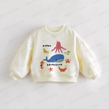 OCEAN ADVENTURE幼児用アニマルスウェットシャツ - クリーム - 3～5歳 - image 1