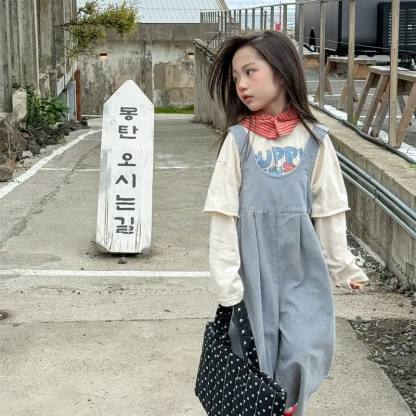 ベビー幼児女の子用無地/ヒョウ柄オーバーオール - image 5