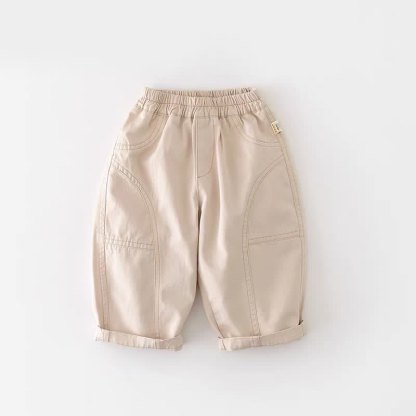 ベビー幼児用ゆったり無地パンツ - ベージュ - 3～5歳 - image 6