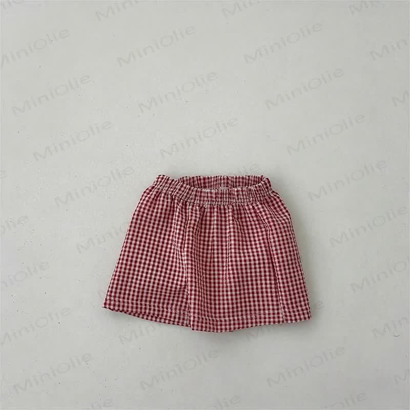 ベビーガールズ用ギンガムチェック柄ショートパンツ - 赤 - 4～5歳 - image 4