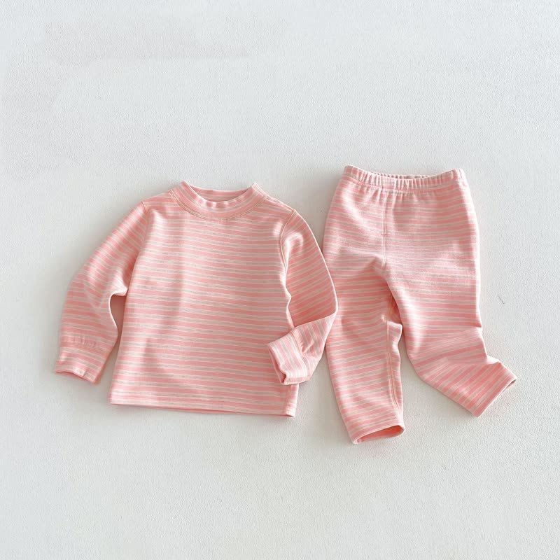 ベビー・幼児用ストライプ柄トップス＆パンツラウンジウェア2点セット - ピンク - 6～7歳 - image 5