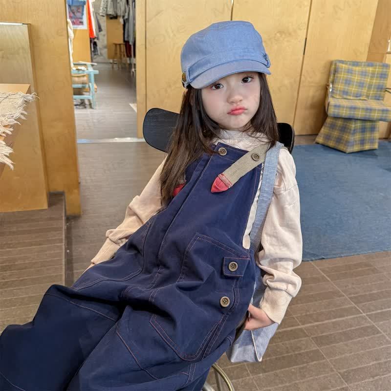 ベビー幼児女の子用無地オーバーオール - image 7