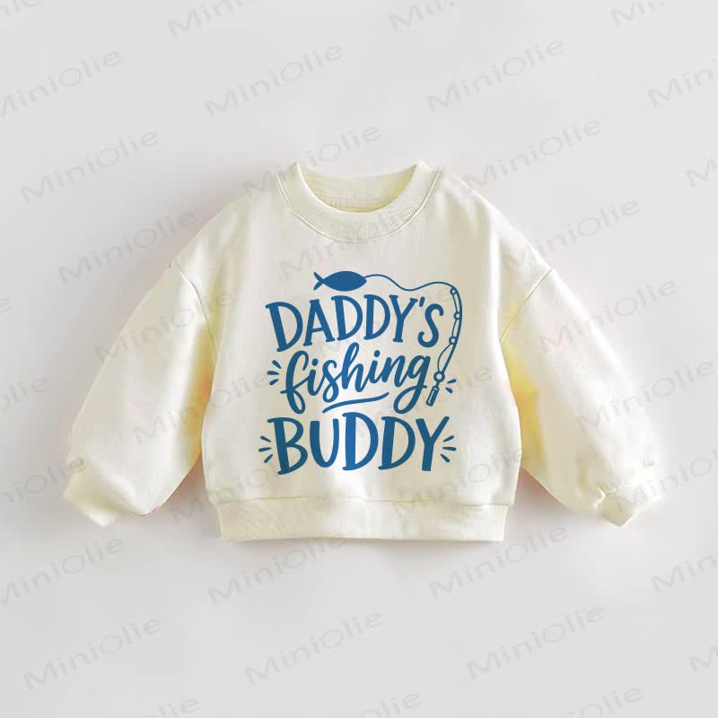 DADDY'S FISHING BUDDY幼児用スウェットシャツ - クリーム - 3～5歳 - image 1
