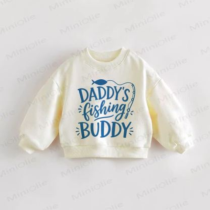 DADDY'S FISHING BUDDY幼児用スウェットシャツ - クリーム - 3～5歳 - image 1