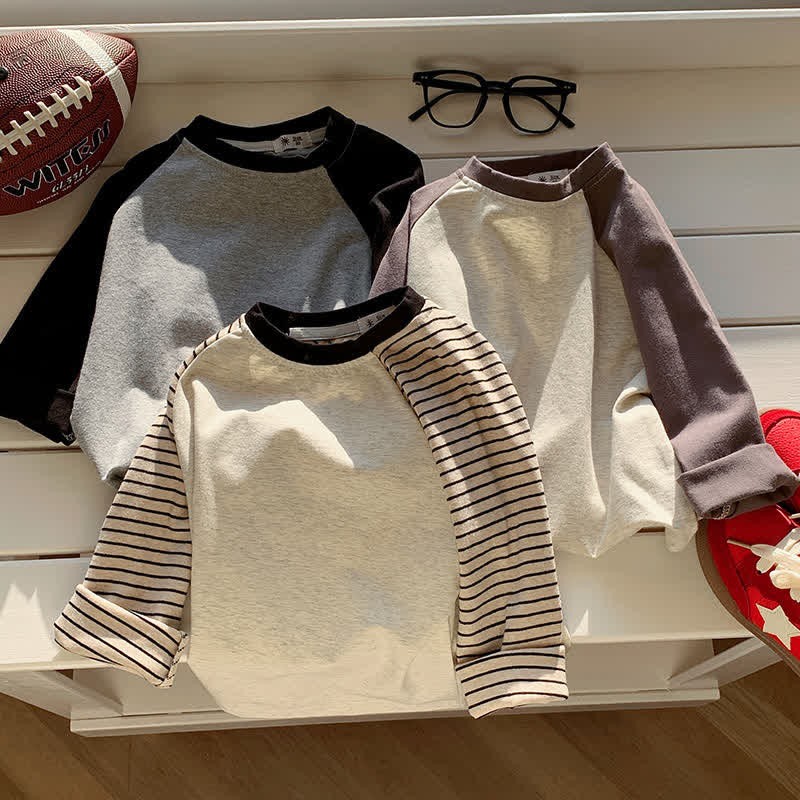 キッズ コントラストカラー ラグラン ベースレイヤー Tシャツ - image 2