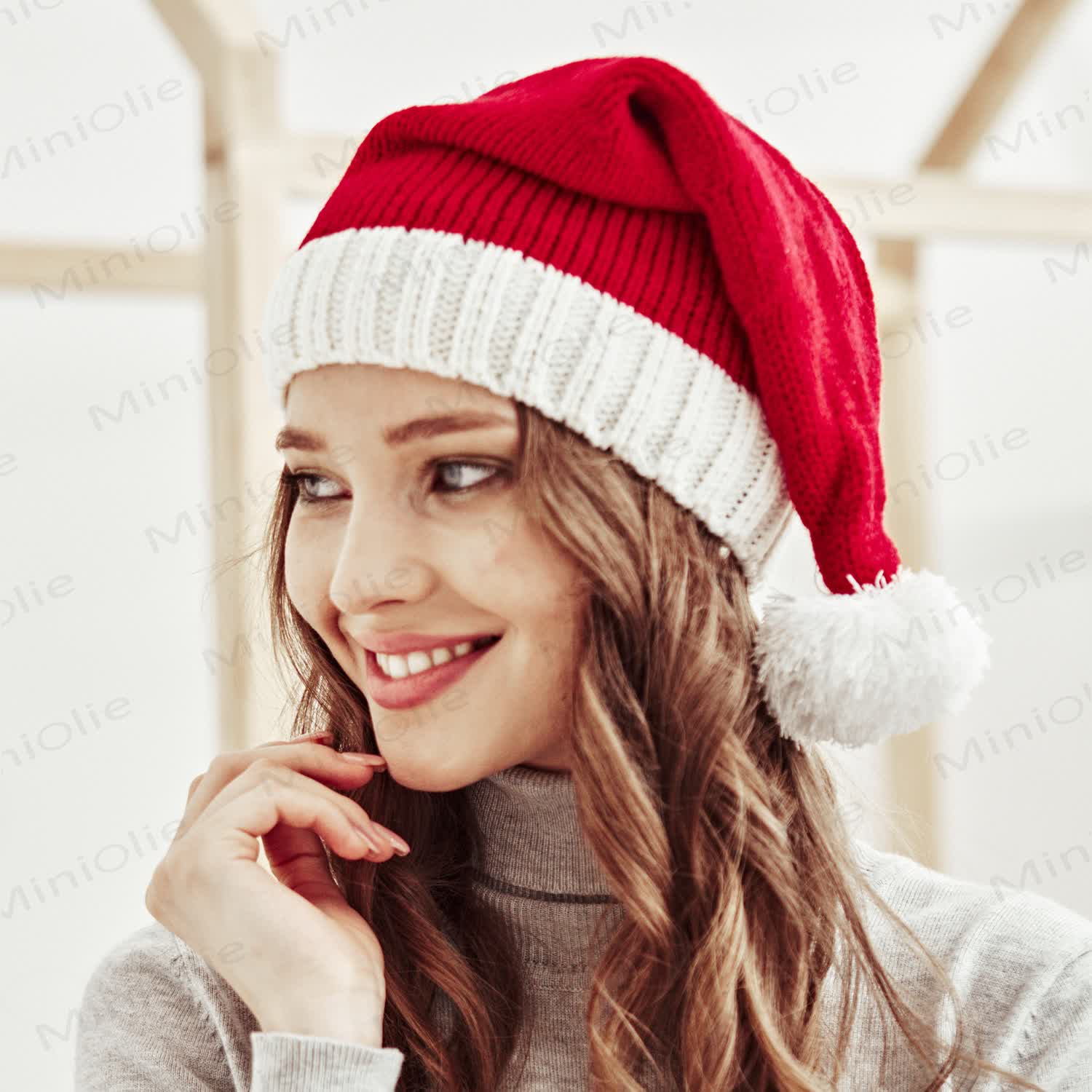 ベビーレッドクリスマスニットウォームビーニー - アダルト - image 8