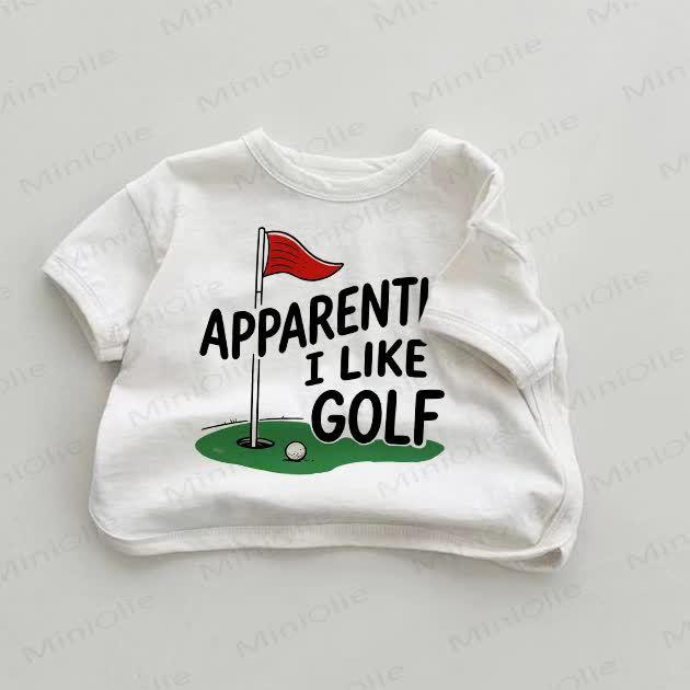 どうやら私はGOLFが好きなようです ベビーホワイトピンプリントTシャツ - 白 - 18～24ヶ月 - image 1