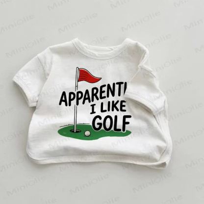どうやら私はGOLFが好きなようです ベビーホワイトピンプリントTシャツ - 白 - 18～24ヶ月 - image 1
