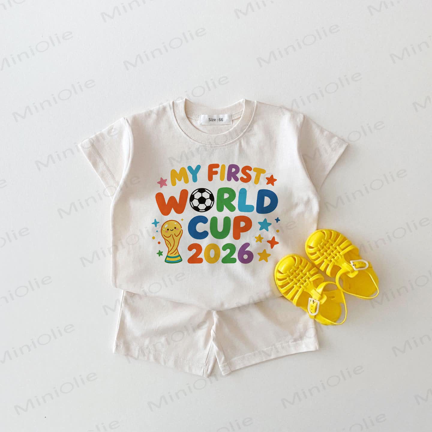 MY FIRST WORLD CUP 2026ベビープリント ツーピース ホワイトセット - 白 - 18～24ヶ月 - image 1