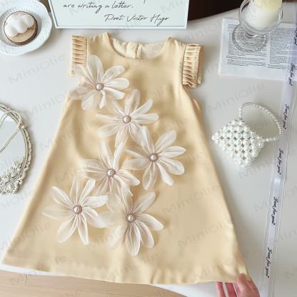 幼児用3Dフラワーノースリーブ優雅ドレス - image 18