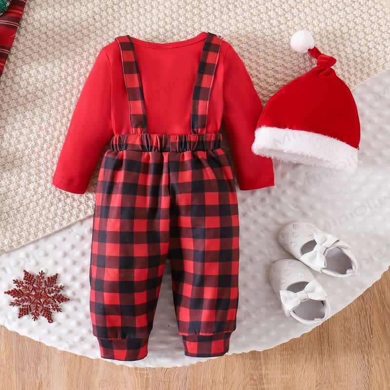 MY 1ST CHRISTMASベビー チェック柄 2ピースセット（帽子付き） - image 9