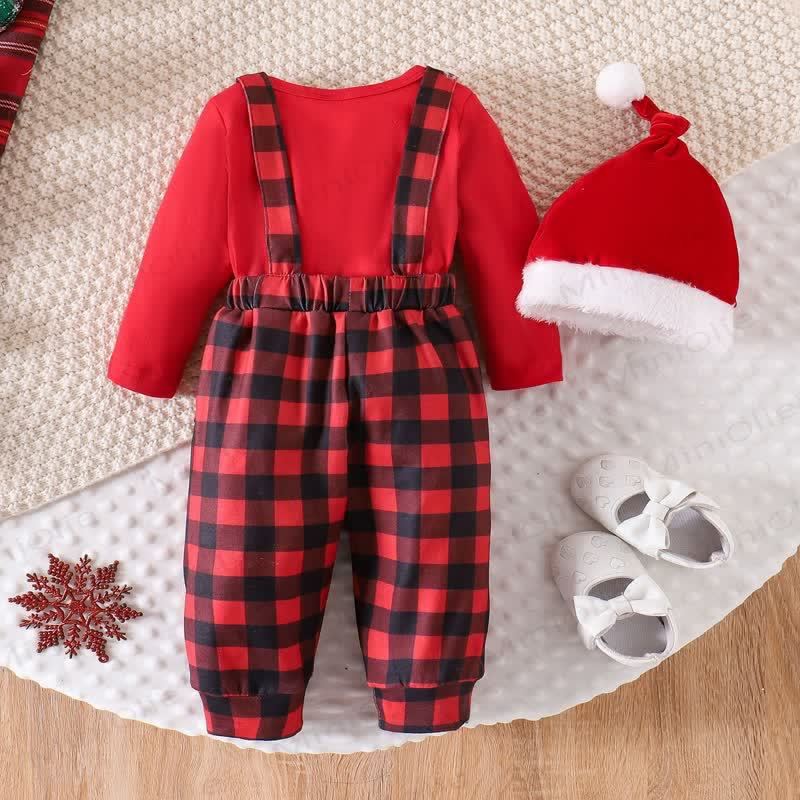 MY 1ST CHRISTMASベビー チェック柄 2ピースセット（帽子付き） - image 9