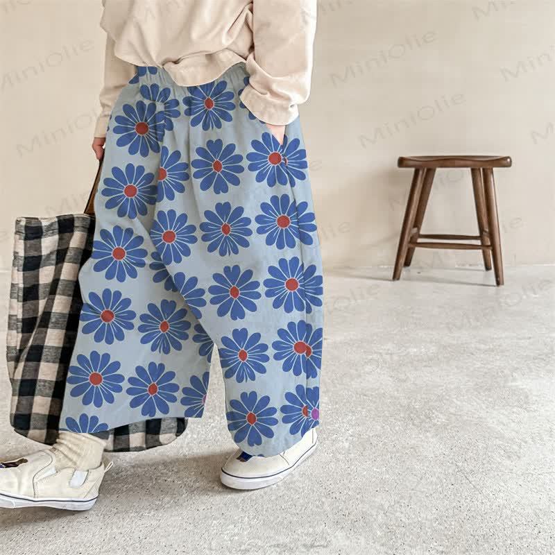 ベビーフラワーブルーのパンツ - 青 - 2～3歳 - image 1
