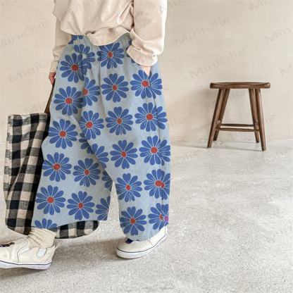 ベビーフラワーブルーのパンツ - 青 - 2～3歳 - image 1