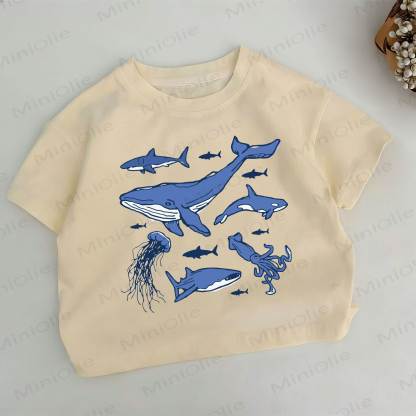 幼児用クジラ柄ホワイトTシャツ - 白 - 6～7歳 - image 1