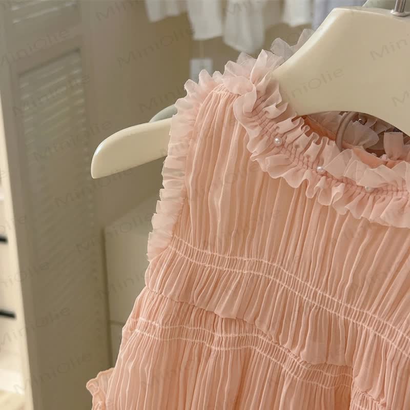 幼児用ベビーガールズノースリーブティアードDress - image 6