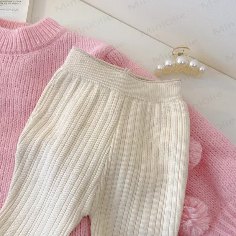 幼児の女の子の毛玉セーターまたはベルボトムパンツ - image 8