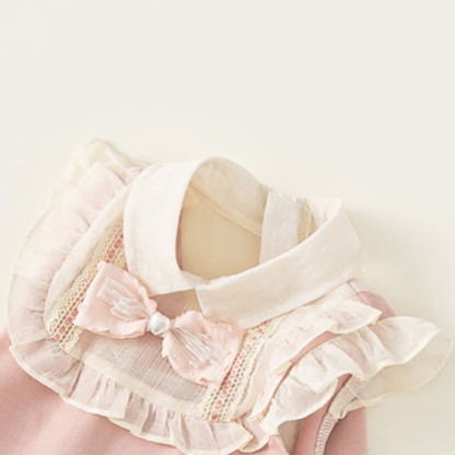 幼児用ピンクのリボン付きノースリーブエレガントドレス - image 6