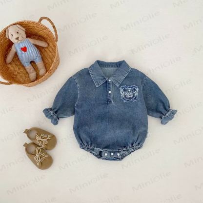 ベビーベアデニムポロボディスーツ - image 4