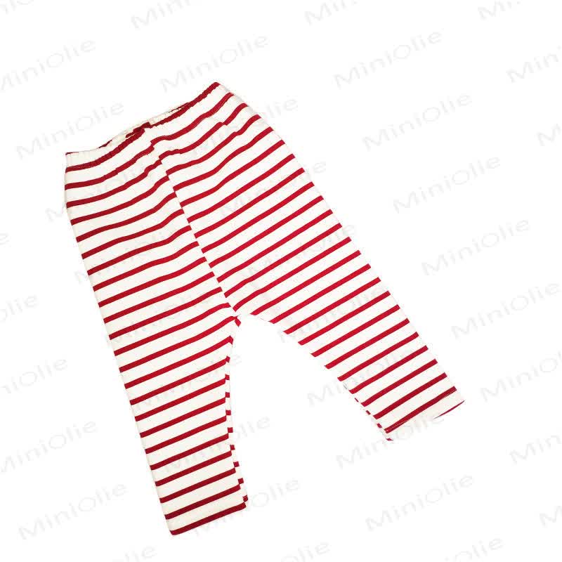 ベビーフリース裏地ストライプレギンス - 赤 - 2～3歳 - image 3