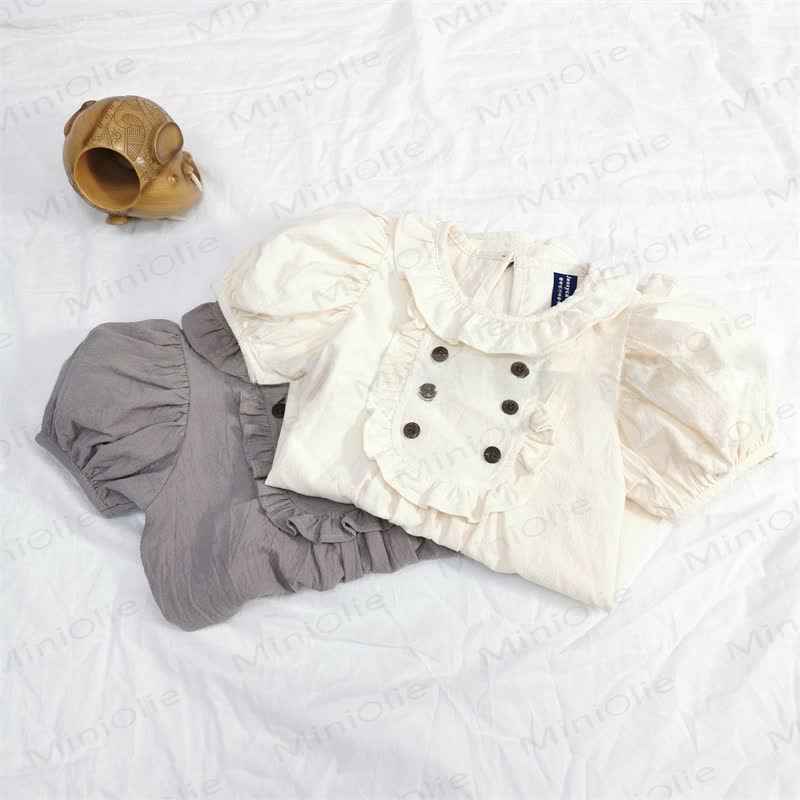 ベビー幼児用無地フリルカラーDress - image 6