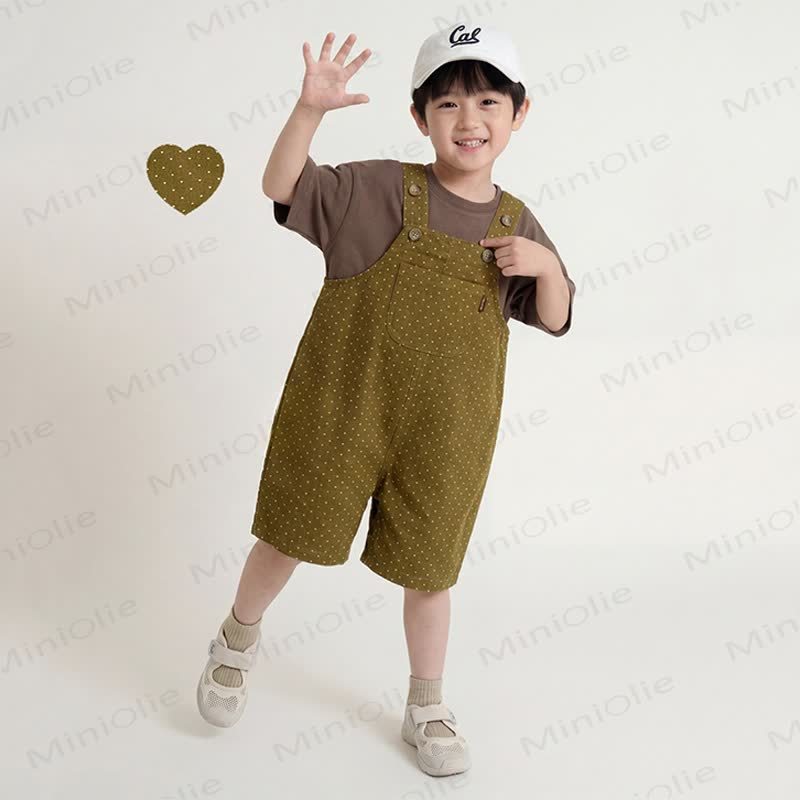 幼児用コットン水玉模様オーバーオール - image 4