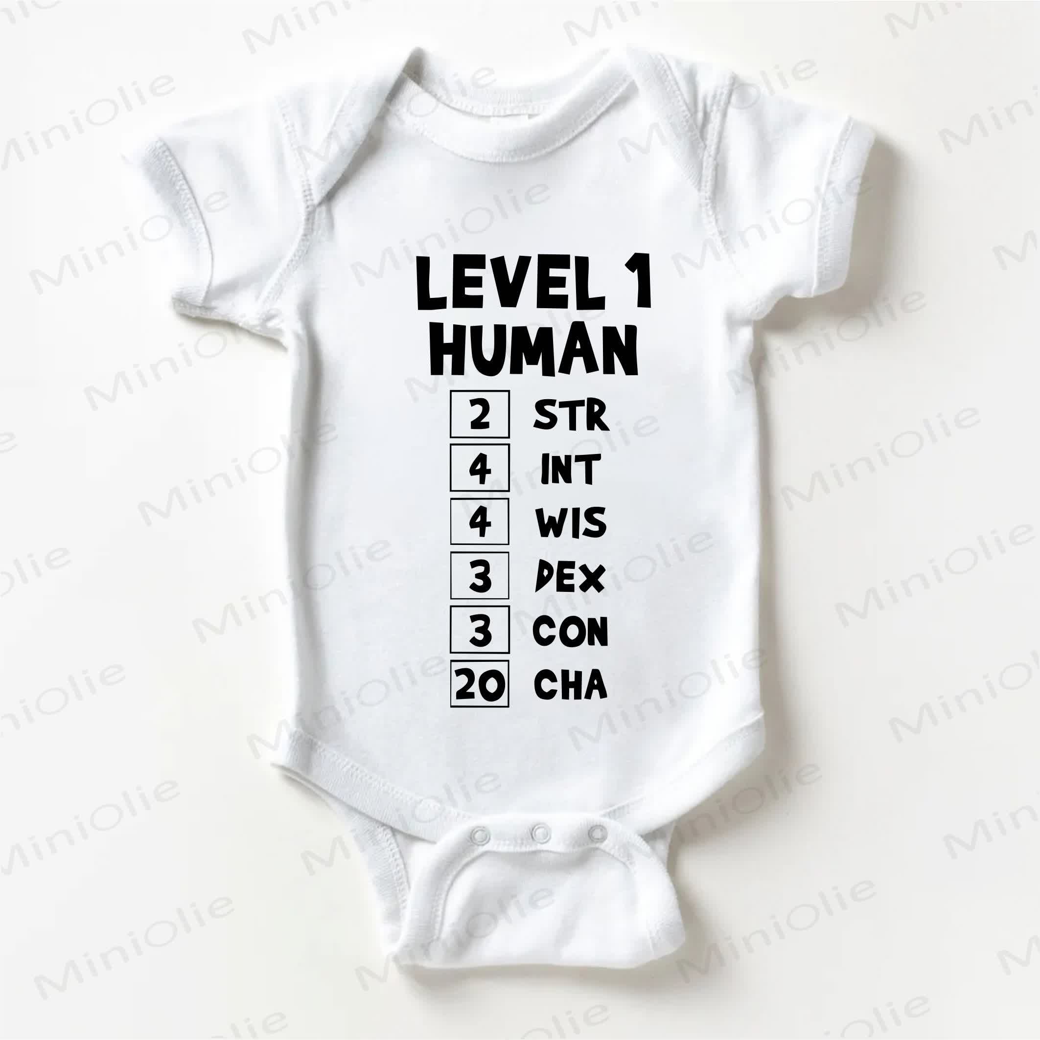 LEVEL 1 HUMANベビーホワイトボディスーツ - 白 - 18～24ヶ月 - image 1