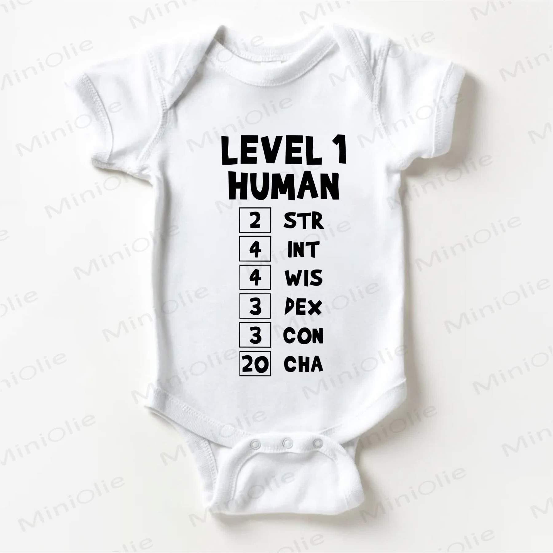 LEVEL 1 HUMANベビーホワイトボディスーツ - 白 - 18～24ヶ月 - image 1