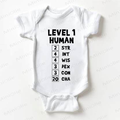 LEVEL 1 HUMANベビーホワイトボディスーツ - 白 - 18～24ヶ月 - image 1