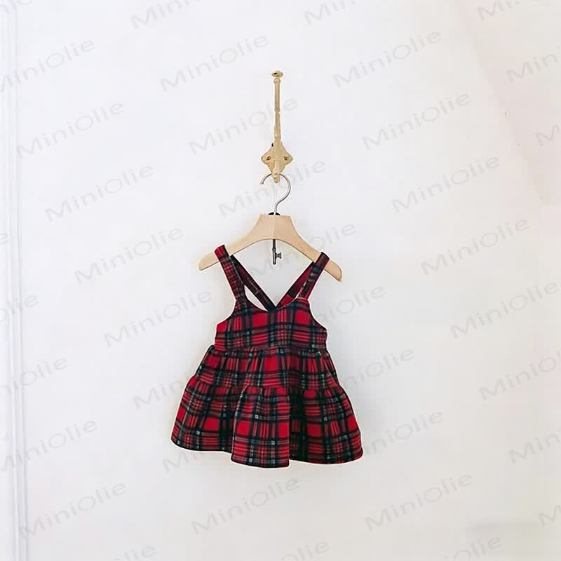 ベビー幼児女の子用レッドチェック/ドット柄ノースリーブDress - 赤いチェック柄 - 4-5Y - image 3