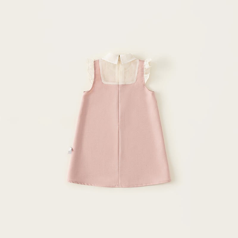 幼児用ピンクのリボン付きノースリーブエレガントドレス - image 4