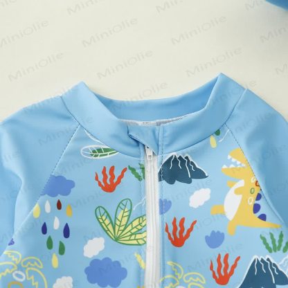 赤ちゃん用幼児男の子用恐竜サメ水着（帽子付き） - image 14