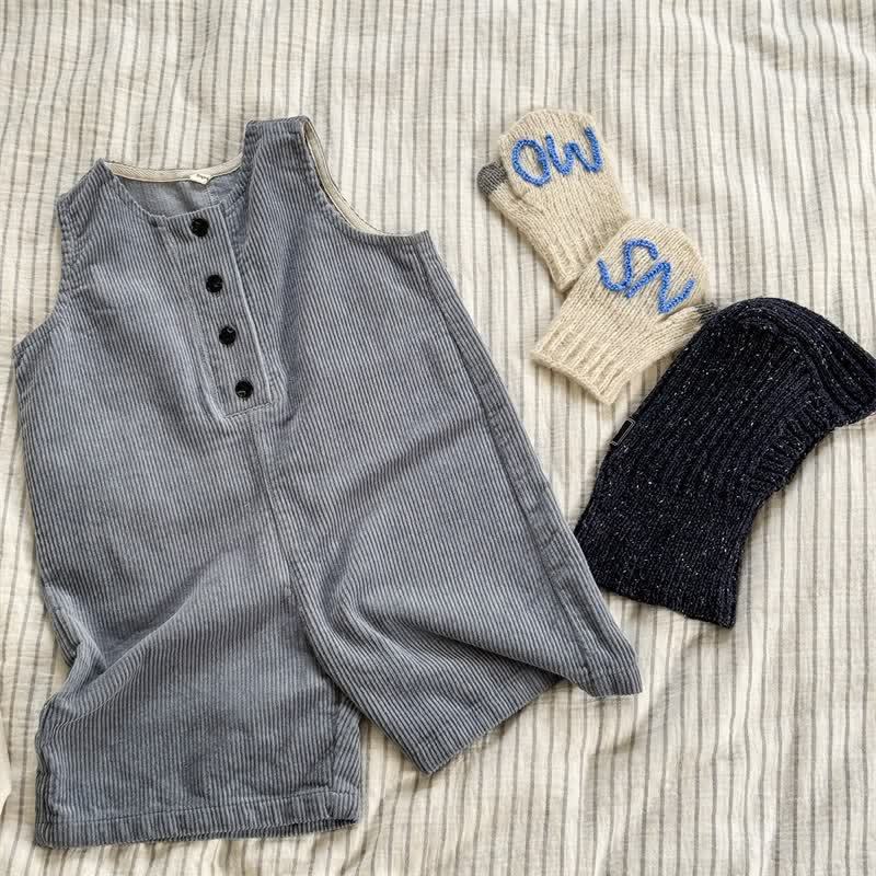 ベビー幼児用コード無地オーバーオール - 青 - 8歳 - image 3