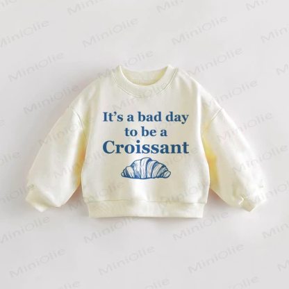 IT'S A BAD DAY TO BE A CROISSANT幼児用クリームスウェットシャツ - クリーム - 3～5歳 - image 1