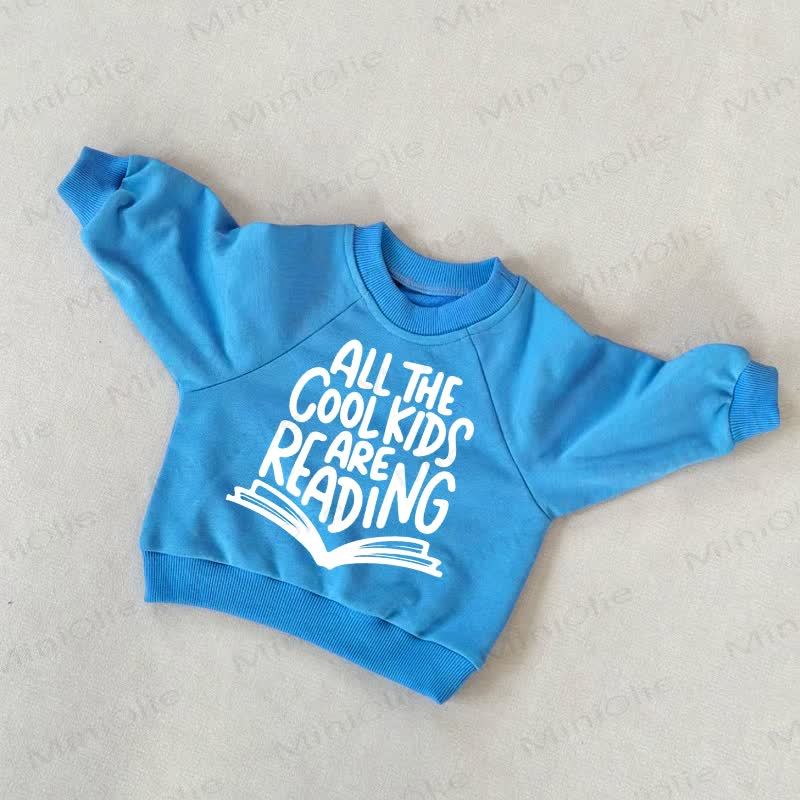 ALL THE COOL KIDS ARE READING幼児用ブルースウェットシャツ - 青 - 3～5歳 - image 1