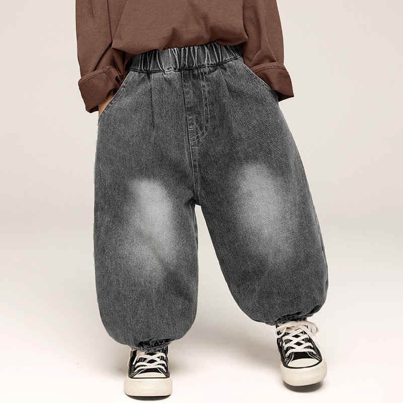 幼児用シンプルデニムジョガーパンツ - 黒 - 10歳 - image 10