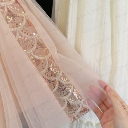 幼児用女の子用スパンコールメッシュフライングスリーブDress - image 9