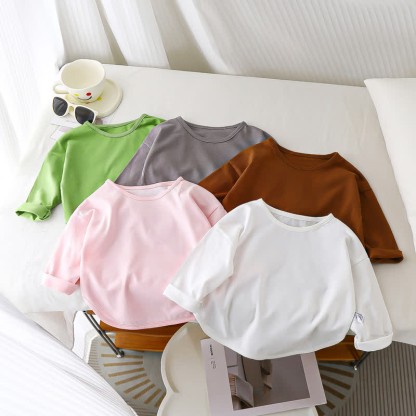 幼児用ゆったり無地ベースレイヤーTシャツ - image 3