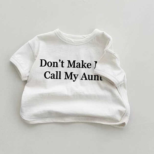 DON'T MAKE ME CALL MY AUNT！ベビーホワイトTシャツ - 白 - 18～24ヶ月 - image 1