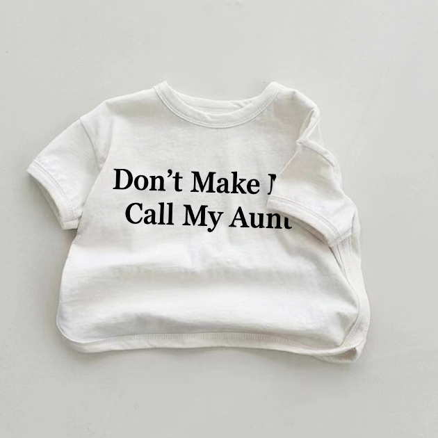 DON'T MAKE ME CALL MY AUNT！ベビーホワイトTシャツ - 白 - 18～24ヶ月 - image 1