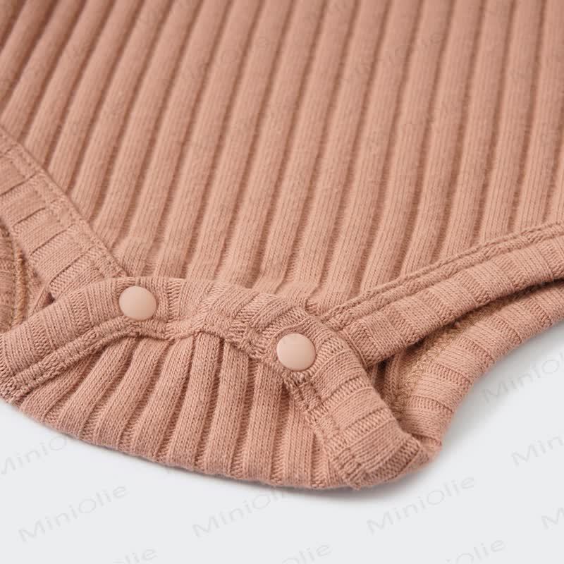 ベビーリブ無地ボタンボディスーツ - image 11