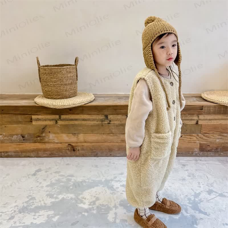 ベビー幼児用女の子用フリースオーバーオール - image 4