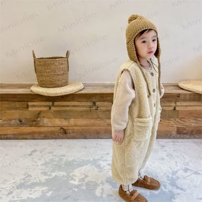 ベビー幼児用女の子用フリースオーバーオール - image 4